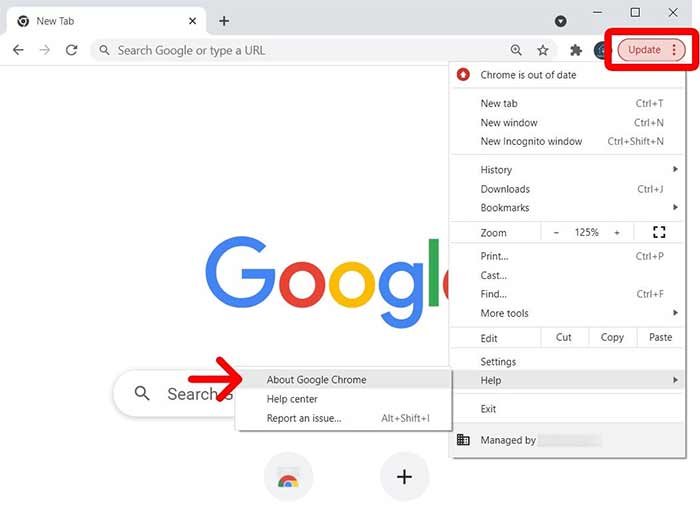 به‌روزرسانی کروم