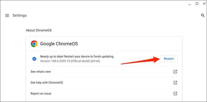 راه اندازی مجدد کروم