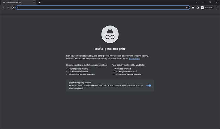 باز کردن در حالت ناشناس