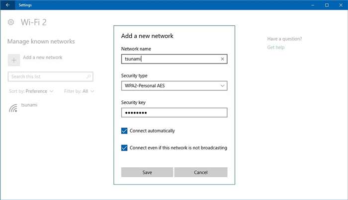اضافه کردن شبکه مخفی (Hidden SSID):